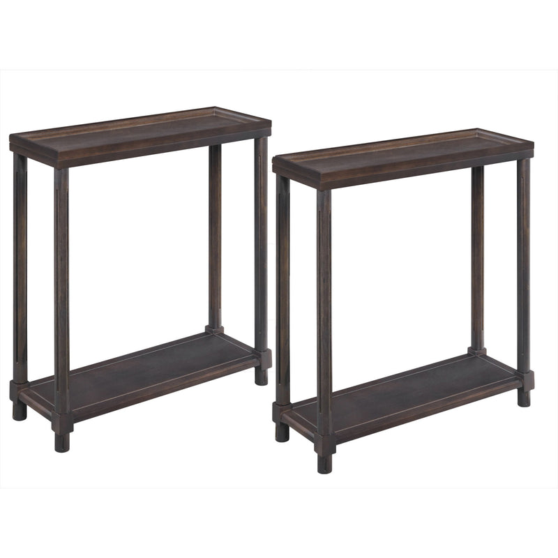 Solid Wood End Tables With Shelf (Set of 2) - Espresso