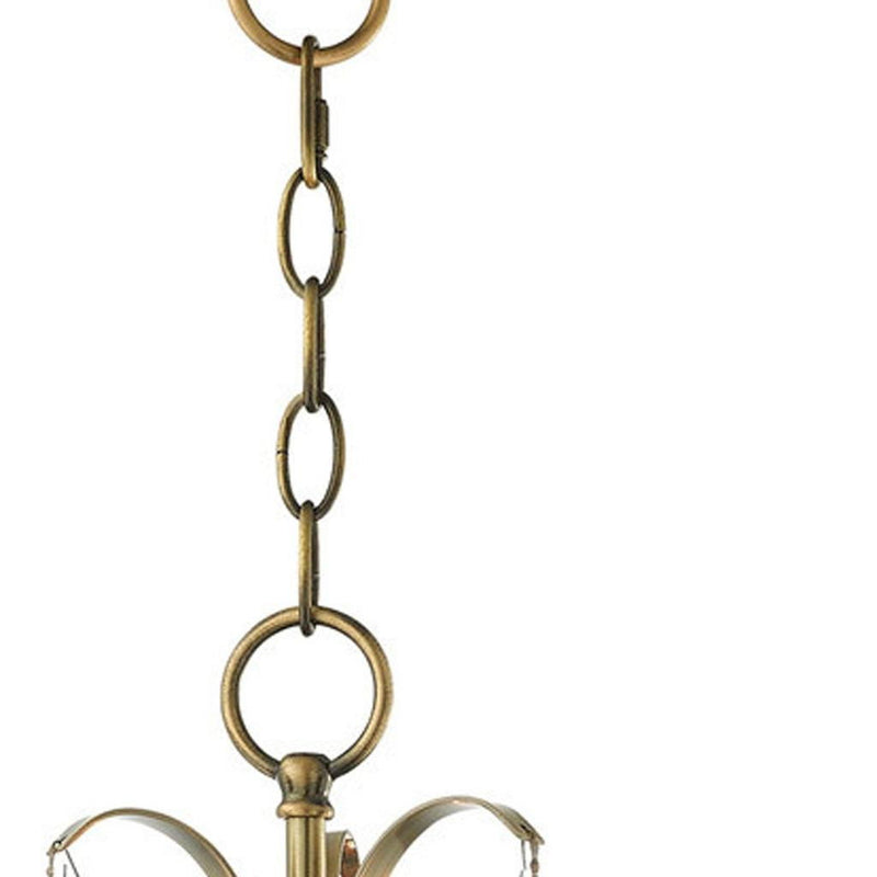 17" Three Light Dimmable Chandelier With Shades - Antiqued Brass