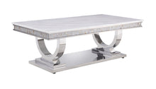 Load image into Gallery viewer, Zander - Printed Faux Marble Top &amp; Mirrored Table - Marble
