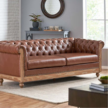 Load image into Gallery viewer, Comfy 3 Seat Sofa With Wooden Legs, Retro Style For Living Room And Study
