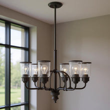 Load image into Gallery viewer, 27'' Six Light Dimmable Chandelier With Shades - Bronze
