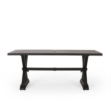 Load image into Gallery viewer, Modern Outdoor Dining Table With X Shaped Legs, Umbrella Hole
