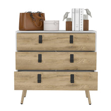 Load image into Gallery viewer, 3 Drawer Dresser - White / Natural

