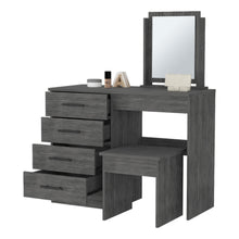 Load image into Gallery viewer, Mirrored Four Drawer Vanity Table - Gray
