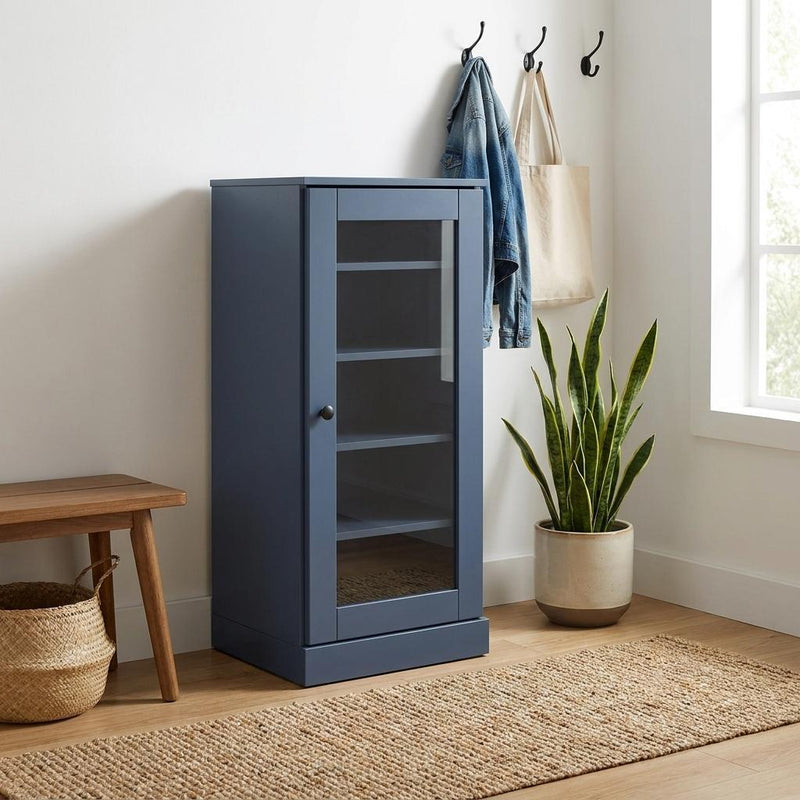 Ten Pair Solid Woodshoe Storage Cabinet (752256) - French Blue