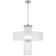 Load image into Gallery viewer, 33" Four-Light Dimmable Chandelier With Shades - Nickel
