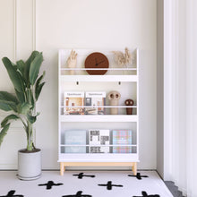 Load image into Gallery viewer, Wall Mounted Bookshelf, 3 Front Facing Display Shelves For Toddler Bedroom - White

