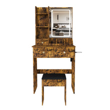 Load image into Gallery viewer, Modern Small Vanity Desk With 3 LED Lighting Modes, 3 Drawers
