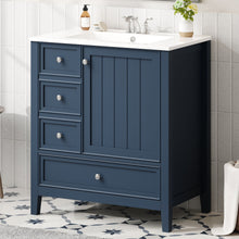 Load image into Gallery viewer, Modern Bathroom Vanity With Sink, 1 Cabinet &amp; 3 Drawers
