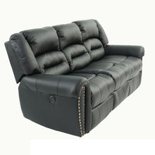 Load image into Gallery viewer, Plush Relax 1 Piece Power Reclining Sofa With Padded Armrests, 3 Seat Living Room Furniture - Black
