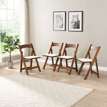 Load image into Gallery viewer, Solid Wood Upholstered Folding Chair Set, Dining Room (Set of 4)
