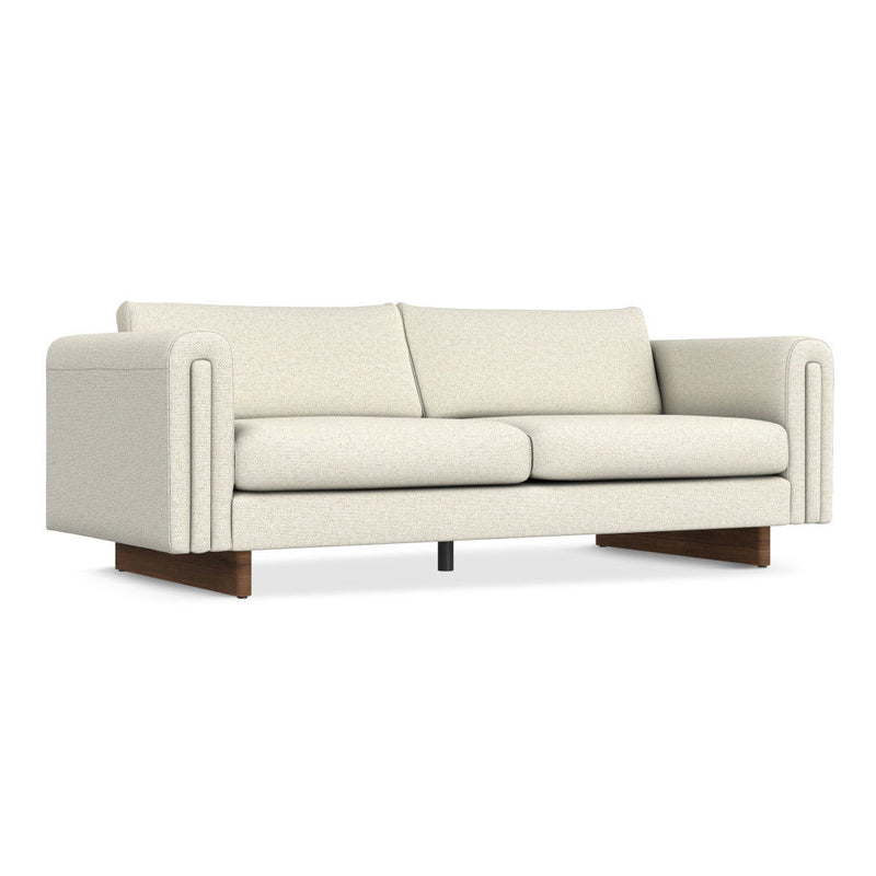 84" Fabric Sofa With Walnut Legs - Ivory