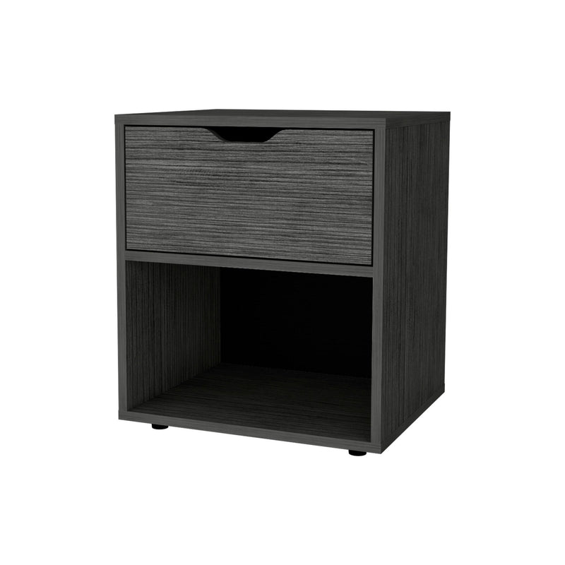 20" Wood One Drawer Nightstand - Gray