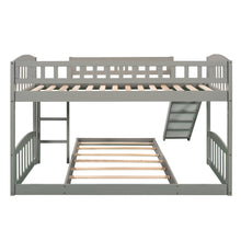 Load image into Gallery viewer, Twin Over Twin Bunk Bed with Slide and Ladder, Gray(OLD SKU :LP000514AAE)
