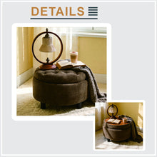 Load image into Gallery viewer, Storage Round Footstool Table Ottoman
