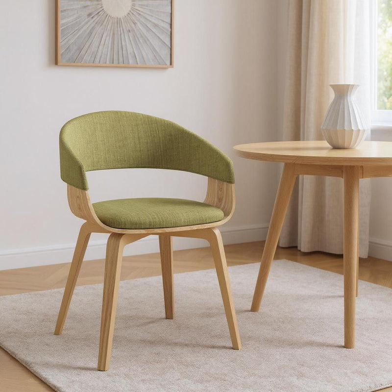 Neon Solid Wood Dining Parsons Chair - Green / Brown