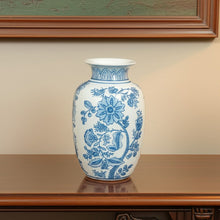 Load image into Gallery viewer, Floral Round Porcelain Jar (565447) - Light Blue / White
