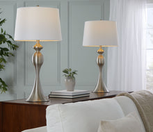 Load image into Gallery viewer, Ashland - Contemporary Table Lamp (Set of 2) - Nickel / White
