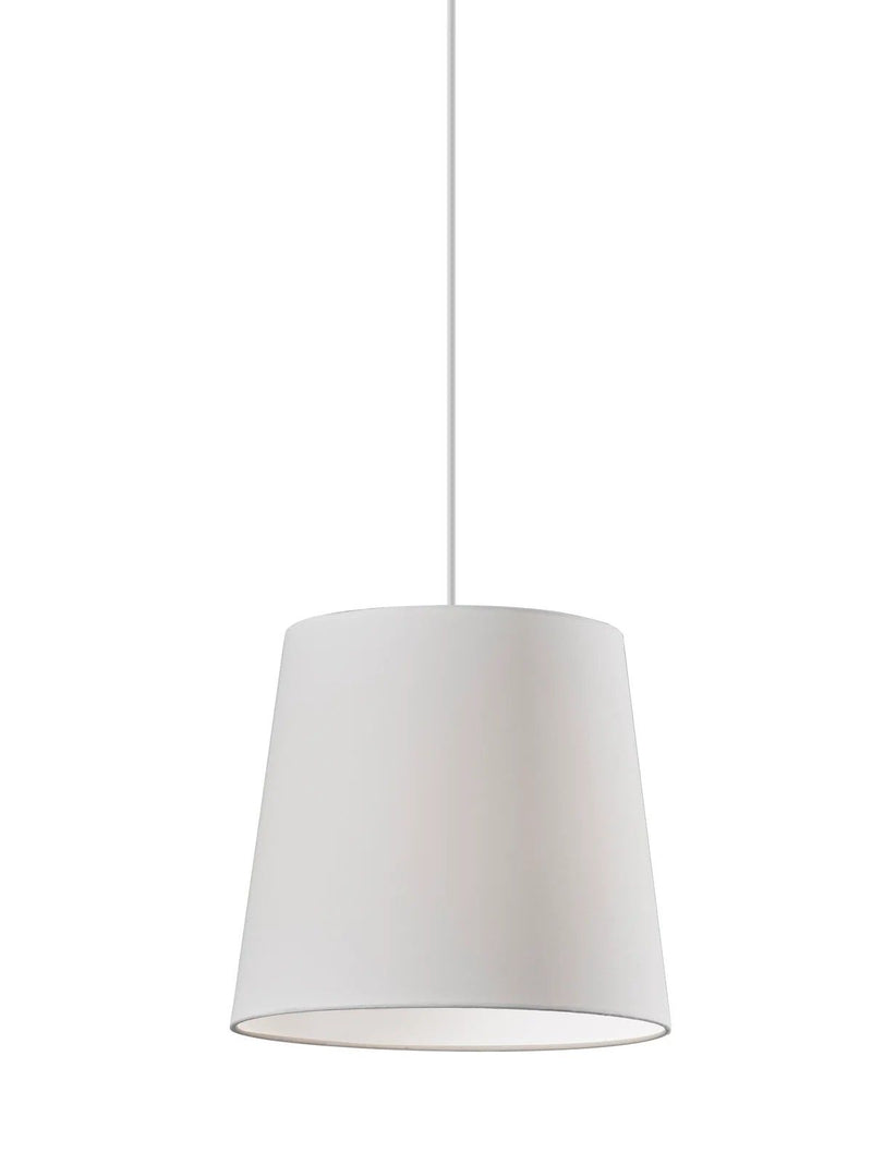 Drum Textile Chandelier With Shades - White