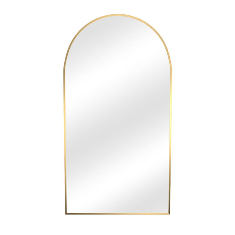 71" Metal Arch Leaning Framed Full Length Mirror - Gold