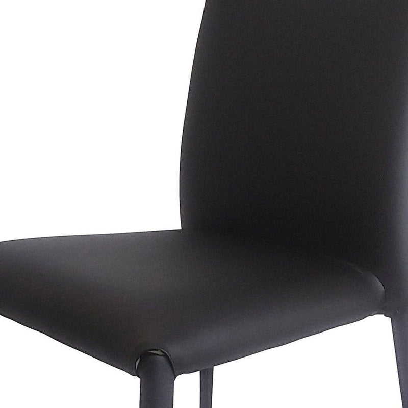 Upholstered Faux Leather Dining Room Side Chairs (Set of 4) - Black