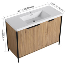 Load image into Gallery viewer, Modern Freestanding Bathroom Vanity With Resin Sink &amp; Soft Close Cabinet Doors
