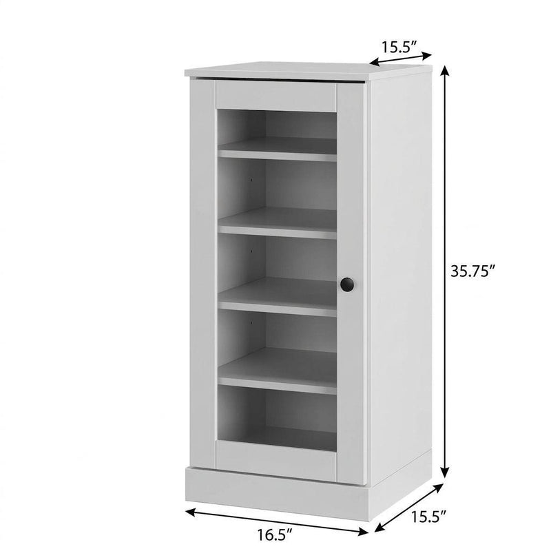 Ten Pair Solid Woodshoe Storage Cabinet (752245) - White