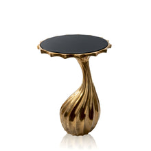 Load image into Gallery viewer, Granite Round Abstract End Table - Gold
