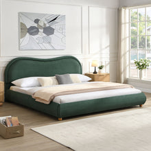 Load image into Gallery viewer, Upholstered Platform Bed Frame With Curved Headboard
