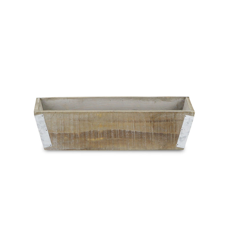 Rectangular Planter Box (638083) - Natural / Silver