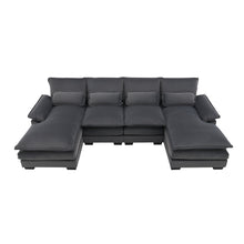 Load image into Gallery viewer, [VIDEO provided][New]109.8*55.9&quot; Modern U-shaped Sectional Sofa with Waist Pillows,6-seat Upholstered Symmetrical Sofa Furniture,Sleeper Sofa Couch with Chaise Lounge for Living Room,Apartment,2 Color
