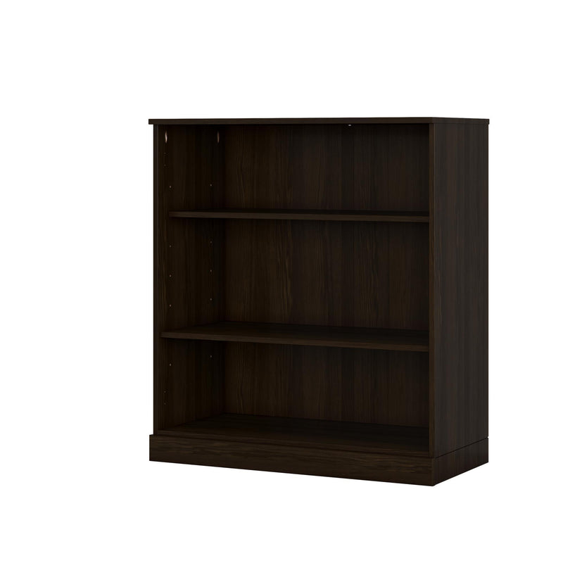 Adjustable Three Tier Library Bookcase - Espresso