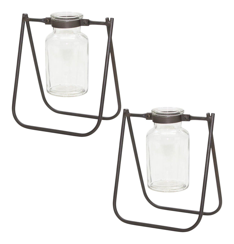 Round Table Vases (Set of 2) - Clear / Clear