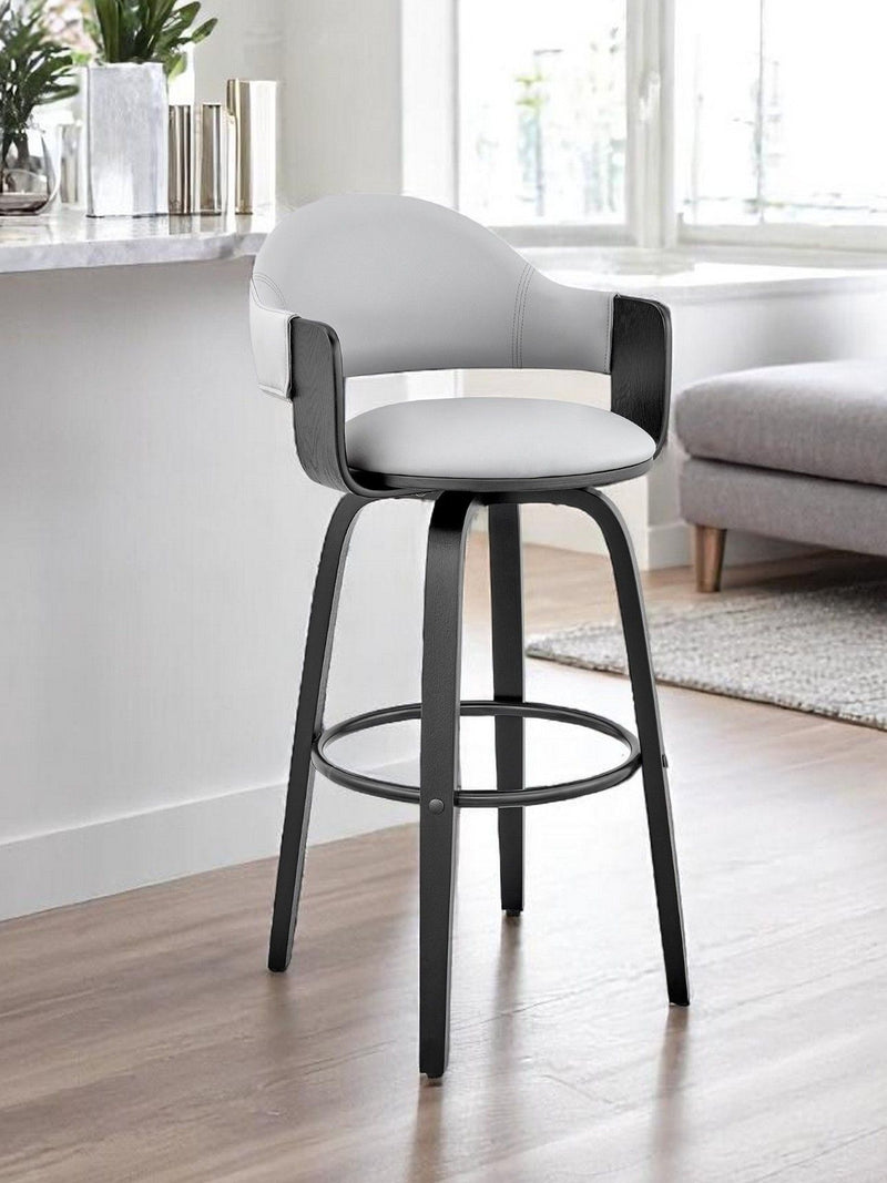 36" Swivel Low Back Counter Height Bar Chair - Gray / Black