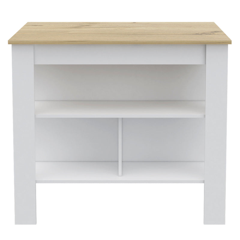 41" Kitchen Island With Storage - White