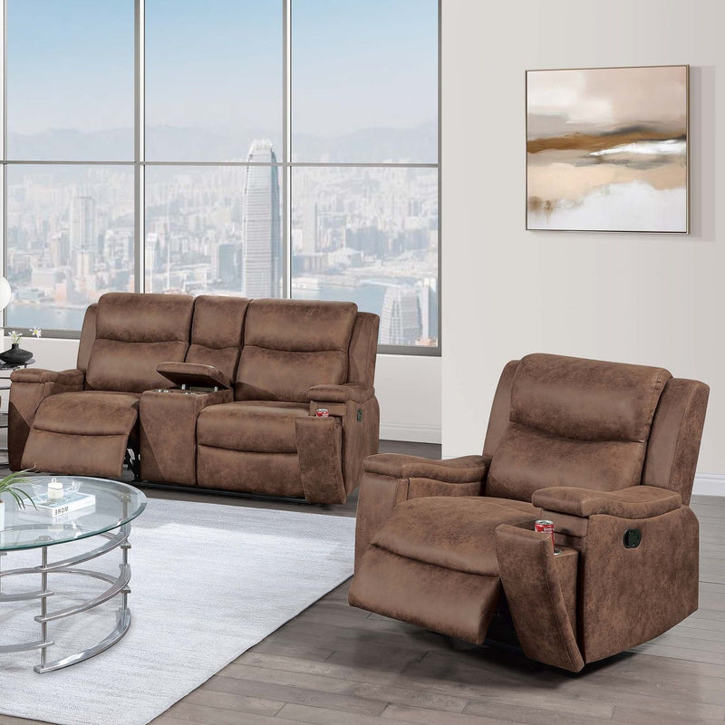Modern Manual Motion Living Room Set & Hidden Cup Holders