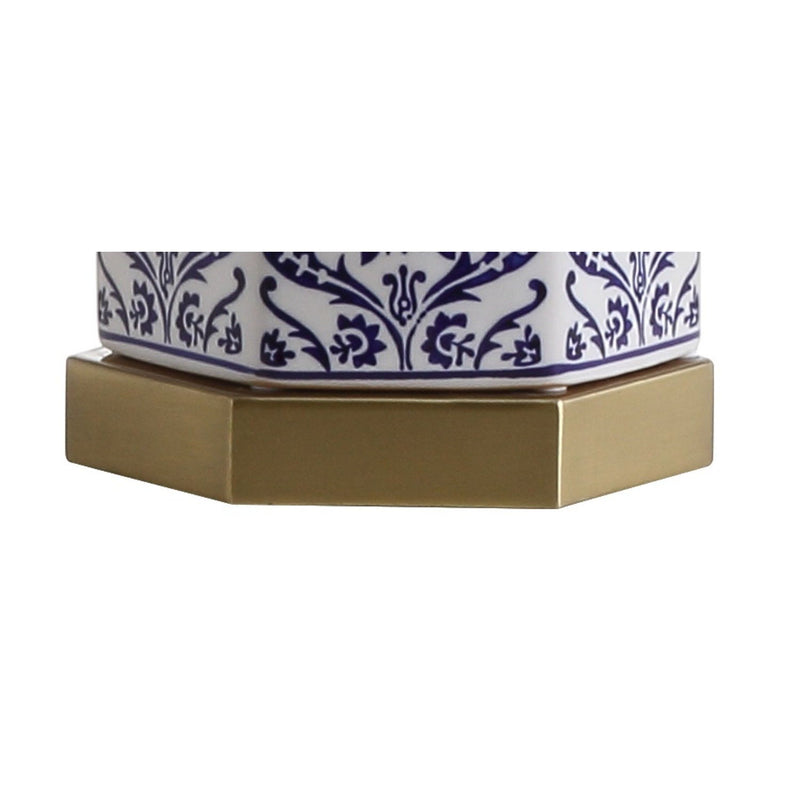 24" Table Lamp With Drum Shade - Blue