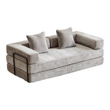 Load image into Gallery viewer, Convertible Floor Sofa Bed With Pillow Back Support Armrest
