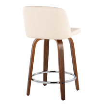 Load image into Gallery viewer, Toriano - Mid Century Modern Fixed Height Counter Stool With Swivel With Round Footrest (Set of 2)
