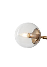 Load image into Gallery viewer, Kitchen Island Five Light Metal Transparent Glass Chandelier With Shades - Brass

