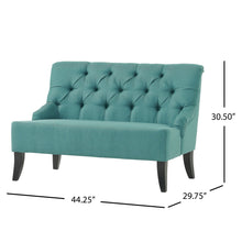 Load image into Gallery viewer, Nicole - French Style Upholstered Loveseat With Tufted Backrest - Teal
