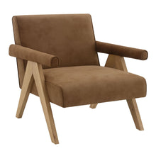 Load image into Gallery viewer, Zoey - Accent Chair - Chocolate Suede &amp; Oak
