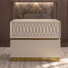 Load image into Gallery viewer, Stanley - 2 Drawer Nightstand With Crocodile Texture - Gray
