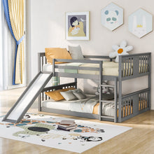 Load image into Gallery viewer, Full Over Full Bunk Bed with Ladder with Slide, Gray (Old SKU :LP000208AAE)
