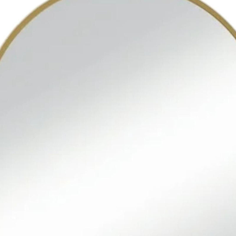 38" Metal Arch Framed Accent Mirror - Gold