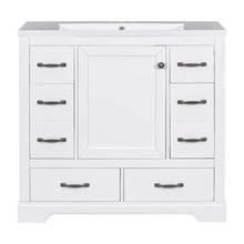Load image into Gallery viewer, Modern Bathroom Vanity With Sink, 6 Drawers, Adjustable Shelf
