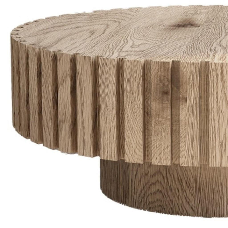 Round Pedestal Coffee Table - Natural