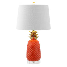 Load image into Gallery viewer, Marigold Pineapple Table Lamp With Drum Shade - Orange
