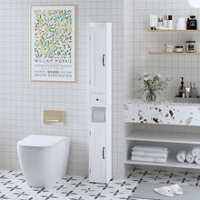 Load image into Gallery viewer, Slim Tall Bathroom Storage Cabinet With Adjustable Shelves, 2 Doors Freestanding Cabinet - White
