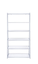 Load image into Gallery viewer, And Five Tier Ladder Bookcase - White / Silver
